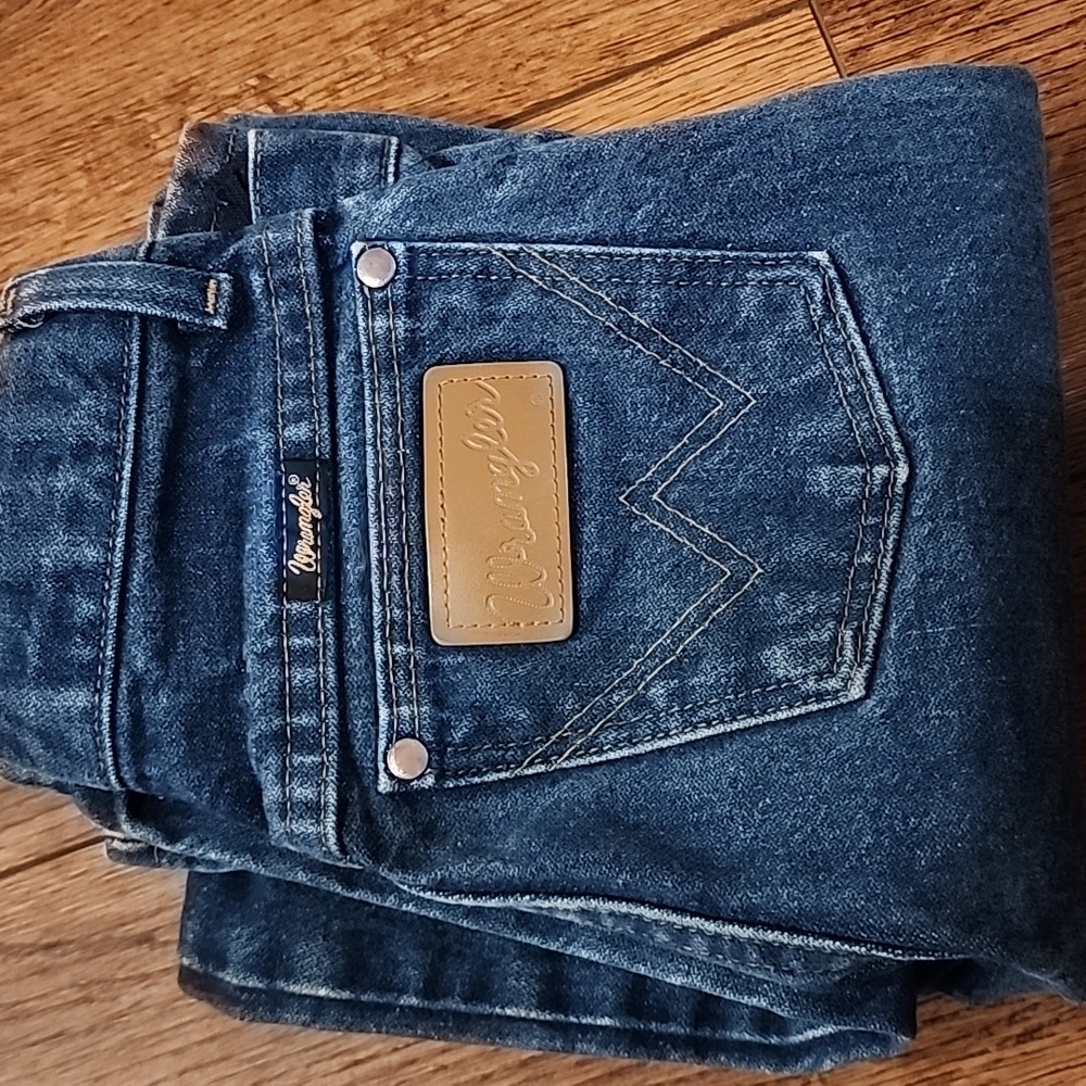 Wrangler Dark Blue Denim Pants - Size 11 Slim Bootcut